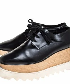 Discount 🎉 Stella McCartney Black Faux Leather Elyse Platform Derby 👟 Sneakers Size 36.5 For 👩 Women 👍 -Stella McCartney Shop luxury women stella mccartney used shoes p277115 007