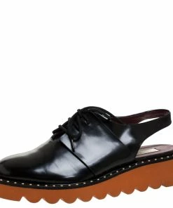 Brand new 🤩 Stella McCartney Black Faux Leather Odette Slingback Derby Size 39 For 👩 Women 😀