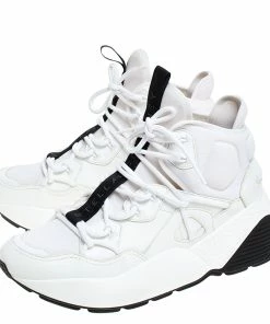 Best Sale 🔥 Stella McCartney White/Black Neoprene And Faux Leather Eclypse High Top Chunky 👟 Sneakers Size 39 For 👩 Women 😉 -Stella McCartney Shop luxury women stella mccartney used shoes p278476 007