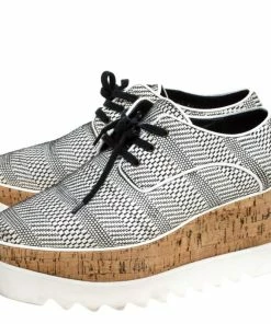 Best deal ⭐ Stella McCartney Black/White Faux Leather Elyse Platform Derby Size 39 For 👩 Women 👏 -Stella McCartney Shop luxury women stella mccartney used shoes p279534 1584596247 002