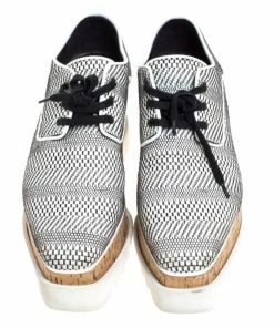 Best deal ⭐ Stella McCartney Black/White Faux Leather Elyse Platform Derby Size 39 For 👩 Women 👏 -Stella McCartney Shop luxury women stella mccartney used shoes p279534 1584596262 006