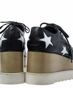 Top 10 😍 Stella McCartney Black/White Faux Leather Elyse Star Platform Derby Size 39 For 👩 Women ✨ -Stella McCartney Shop luxury women stella mccartney used shoes p286276 005