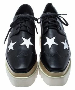 Top 10 😍 Stella McCartney Black/White Faux Leather Elyse Star Platform Derby Size 39 For 👩 Women ✨ -Stella McCartney Shop luxury women stella mccartney used shoes p286276 009