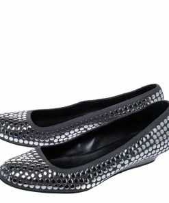 Coupon 🔔 Stella McCartney Grey Faux Suede Studded Ballet Flats Size 36 For 👩 Women 🎉 -Stella McCartney Shop luxury women stella mccartney used shoes p286354 007