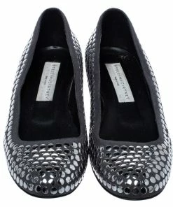 Coupon 🔔 Stella McCartney Grey Faux Suede Studded Ballet Flats Size 36 For 👩 Women 🎉 -Stella McCartney Shop luxury women stella mccartney used shoes p286354 008
