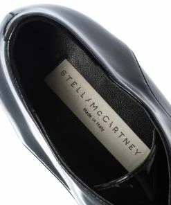 New ❤️ Stella McCartney Black Faux Patent Leather Elyse Platform Derby Size 37.5 For 👩 Women 🤩 -Stella McCartney Shop luxury women stella mccartney used shoes p290687 004