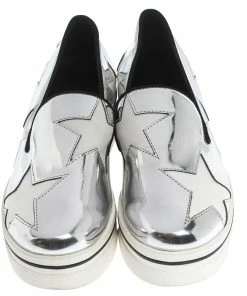 Promo 🌟 Stella McCartney Metallic Silver White Star Platform Binx 👟 Sneakers Size 35 For 👩 Women 🔥 -Stella McCartney Shop luxury women stella mccartney used shoes p295222 006