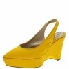Coupon ✔️ Stella McCartney Yellow Canvas Slingback Wedges Size 40 For 👩 Women ✨ -Stella McCartney Shop luxury women stella mccartney used shoes p295855 001