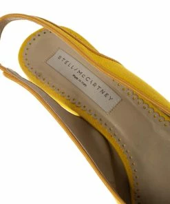 Coupon ✔️ Stella McCartney Yellow Canvas Slingback Wedges Size 40 For 👩 Women ✨ -Stella McCartney Shop luxury women stella mccartney used shoes p295855 004