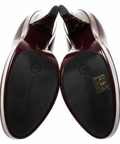 Discount 😀 Stella McCartney Burgundy Leather Corinne Platform Pumps Size 40 For 👩 Women 🛒 -Stella McCartney Shop luxury women stella mccartney used shoes p298196 004