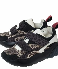 Best deal 👍 Stella McCartney Multicolor Leopard Print Fabric Eclypse Lace Up 👟 Sneakers Size 39 For 👩 Women ⭐ -Stella McCartney Shop luxury women stella mccartney used shoes p306817 009