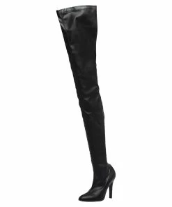 Brand new 👍 Stella McCartney Black Faux Leather Over The Knee 🥾 Boots Size 38 For 👩 Women 🧨