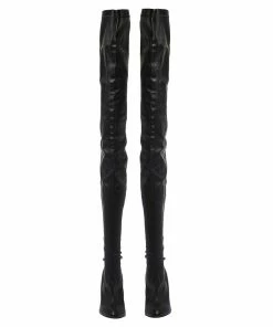 Brand new 👍 Stella McCartney Black Faux Leather Over The Knee 🥾 Boots Size 38 For 👩 Women 🧨 -Stella McCartney Shop luxury women stella mccartney used shoes p309672 006