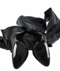 Brand new 👍 Stella McCartney Black Faux Leather Over The Knee 🥾 Boots Size 38 For 👩 Women 🧨 -Stella McCartney Shop luxury women stella mccartney used shoes p309672 008