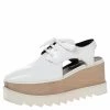 Outlet 😍 Stella McCartney White Faux Leather Elyse Cut Out Platform 👟 Sneakers Size 38.5 For 👩 Women ⌛