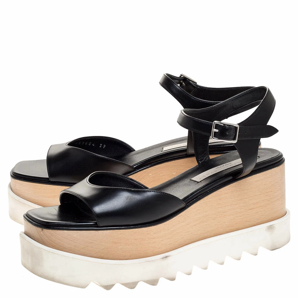 Cheapest 🌟 Stella McCartney Black Faux Leather Creeper Platform Ankle Strap 🩴 Sandals Size 39 For 👩 Women 💯 6 Cheapest 🌟 Stella McCartney Black Faux Leather Creeper Platform Ankle Strap 🩴 Sandals Size 39 For 👩 Women 💯 - Image 4