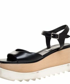 Cheapest ๐ Stella McCartney Black Faux Leather Creeper Platform Ankle Strap ๐ฉด Sandals Size 39 For ๐ฉ Women ๐ฏ