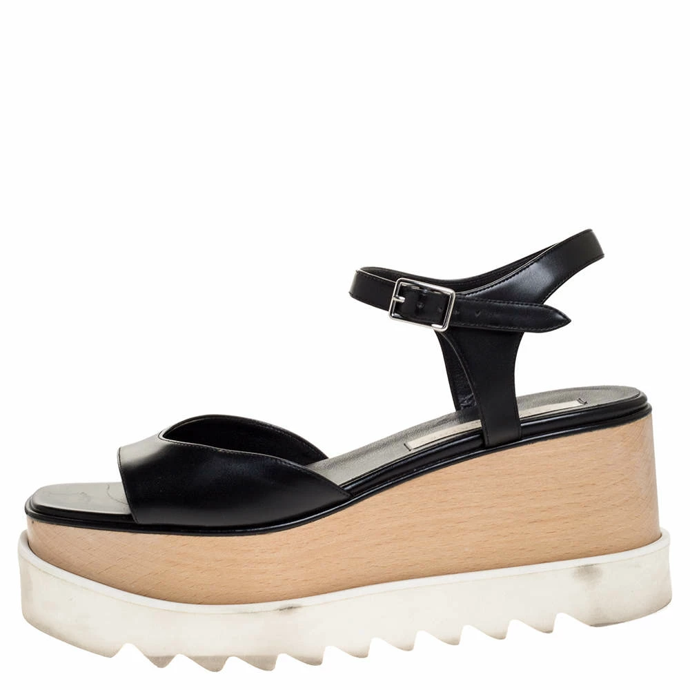 Cheapest 🌟 Stella McCartney Black Faux Leather Creeper Platform Ankle Strap 🩴 Sandals Size 39 For 👩 Women 💯 4 Cheapest 🌟 Stella McCartney Black Faux Leather Creeper Platform Ankle Strap 🩴 Sandals Size 39 For 👩 Women 💯 - Image 2