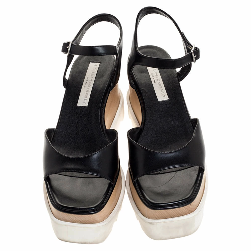 Cheapest 🌟 Stella McCartney Black Faux Leather Creeper Platform Ankle Strap 🩴 Sandals Size 39 For 👩 Women 💯 5 Cheapest 🌟 Stella McCartney Black Faux Leather Creeper Platform Ankle Strap 🩴 Sandals Size 39 For 👩 Women 💯 - Image 3