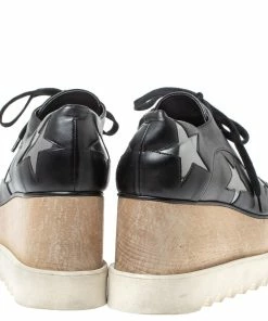 Promo 😍 Stella McCartney Black Faux Leather Elyse Star Platform Lace Up Booties Size 37 For 👩 Women 🔔 -Stella McCartney Shop luxury women stella mccartney used shoes p316764 003