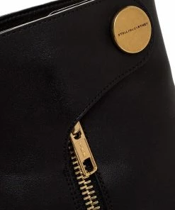 Best Sale 👍 Stella McCartney Black Faux Leather Tortoise Block Heel "Percy" Ankle Booties Size 37.5 For 👩 Women ⌛ -Stella McCartney Shop luxury women stella mccartney used shoes p316934 003