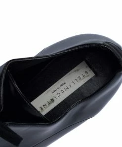 Hot Sale ⭐ Stella McCartney Black Faux Leather Elyse Platform Derby 👟 Sneakers Size 38.5 For 👩 Women 👏 -Stella McCartney Shop luxury women stella mccartney used shoes p320252 005