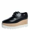 Hot Sale ⭐ Stella McCartney Black Faux Leather Elyse Platform Derby 👟 Sneakers Size 38.5 For 👩 Women 👏