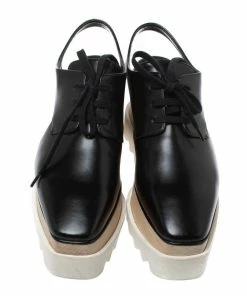 Best reviews of ❤️ Stella McCartney Black Faux Leather Elyse Cutout Platform Derby Size 35.5 For 👩 Women 🤩 -Stella McCartney Shop luxury women stella mccartney used shoes p326802 005