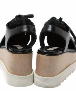 Best reviews of ❤️ Stella McCartney Black Faux Leather Elyse Cutout Platform Derby Size 35.5 For 👩 Women 🤩 -Stella McCartney Shop luxury women stella mccartney used shoes p326802 006