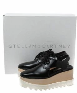Best reviews of ❤️ Stella McCartney Black Faux Leather Elyse Cutout Platform Derby Size 35.5 For 👩 Women 🤩 -Stella McCartney Shop luxury women stella mccartney used shoes p326802 007