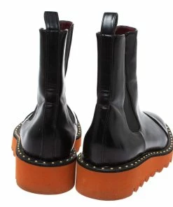 Outlet 🎁 Stella Mccartney Black Glossy Faux Leather Odette Mid Length 🥾 Boots Size 36 For 👩 Women 🔔 -Stella McCartney Shop luxury women stella mccartney used shoes p328242 007