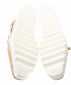 Best deal 👏 Stella McCartney Metallic Gold Faux Leather Elyse Platform Derby 👟 Sneakers Size 40.5 For 👩 Women 🥰 -Stella McCartney Shop luxury women stella mccartney used shoes p328890 001