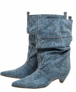 Best deal ⌛ Stella McCartney Blue Crease Denim Mid Length 🥾 Boots Size 39 For 👩 Women 🔔 -Stella McCartney Shop luxury women stella mccartney used shoes p328893 002