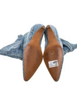 Best deal ⌛ Stella McCartney Blue Crease Denim Mid Length 🥾 Boots Size 39 For 👩 Women 🔔 -Stella McCartney Shop luxury women stella mccartney used shoes p328893 008