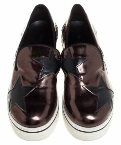 Hot Sale 👍 Stella McCartney Black/Brown Faux Leather Binx Star Platform Slip On 👟 Sneakers Size 38 For 👩 Women 👍 -Stella McCartney Shop luxury women stella mccartney used shoes p349661 005