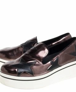 Hot Sale 👍 Stella McCartney Black/Brown Faux Leather Binx Star Platform Slip On 👟 Sneakers Size 38 For 👩 Women 👍 -Stella McCartney Shop luxury women stella mccartney used shoes p349661 009