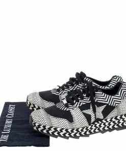 Wholesale ⭐ Stella McCartney Monochrome Faux Suede And Woven Straw/Tweed Macy Star Trainers 👟 Sneakers Size 38 For 👩 Women 👍 -Stella McCartney Shop luxury women stella mccartney used shoes p356602 001