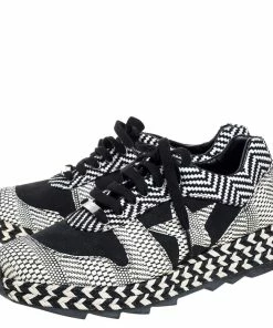 Wholesale ⭐ Stella McCartney Monochrome Faux Suede And Woven Straw/Tweed Macy Star Trainers 👟 Sneakers Size 38 For 👩 Women 👍 -Stella McCartney Shop luxury women stella mccartney used shoes p356602 002