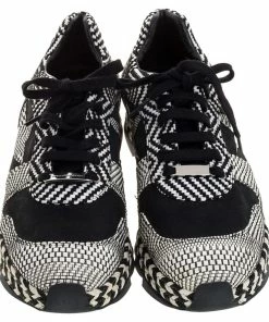 Wholesale ⭐ Stella McCartney Monochrome Faux Suede And Woven Straw/Tweed Macy Star Trainers 👟 Sneakers Size 38 For 👩 Women 👍 -Stella McCartney Shop luxury women stella mccartney used shoes p356602 005