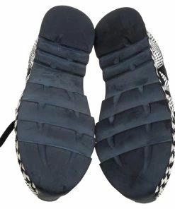 Wholesale ⭐ Stella McCartney Monochrome Faux Suede And Woven Straw/Tweed Macy Star Trainers 👟 Sneakers Size 38 For 👩 Women 👍 -Stella McCartney Shop luxury women stella mccartney used shoes p356602 007