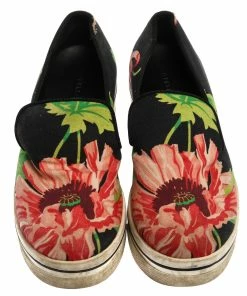 Deals 🔥 Stella McCartney Black Floral Printed Canvas Slip On 👟 Sneakers Size 37 For 👩 Women ✨ -Stella McCartney Shop luxury women stella mccartney used shoes p359698 007 scaled