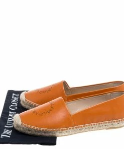 Cheap 🎁 Stella McCartney Orange Faux Leather Logo Espadrilles Size 39 For 👩 Women 🎁 -Stella McCartney Shop luxury women stella mccartney used shoes p360313 008