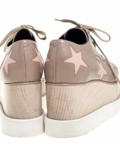 Buy 😀 Stella McCartney Beige Faux Leather Elyse Star Platform Lace Up Derby Size 35.5 For 👩 Women 🎁 -Stella McCartney Shop luxury women stella mccartney used shoes p364635 002
