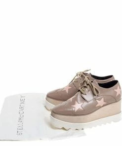 Buy 😀 Stella McCartney Beige Faux Leather Elyse Star Platform Lace Up Derby Size 35.5 For 👩 Women 🎁 -Stella McCartney Shop luxury women stella mccartney used shoes p364635 008