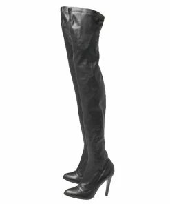 Deals 💯 Stella McCartney Black Faux Leather Thigh High 🥾 Boots Size 38 For 👩 Women 💯 -Stella McCartney Shop luxury women stella mccartney used shoes p364809 002