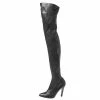 Deals 💯 Stella McCartney Black Faux Leather Thigh High 🥾 Boots Size 38 For 👩 Women 💯