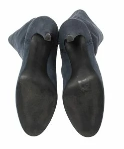 Outlet 🔔 Stella McCartney Navy Blue Faux Suede 🥾 Boots Size 38 For 👩 Women 🔔 -Stella McCartney Shop luxury women stella mccartney used shoes p366757 003