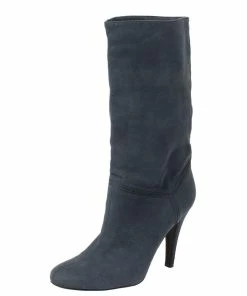 Outlet ๐ Stella McCartney Navy Blue Faux Suede ๐ฅพ Boots Size 38 For ๐ฉ Women ๐