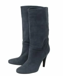 Outlet 🔔 Stella McCartney Navy Blue Faux Suede 🥾 Boots Size 38 For 👩 Women 🔔 -Stella McCartney Shop luxury women stella mccartney used shoes p366757 008