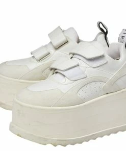 Coupon 🛒 Stella McCartney White Faux Leather And Suede Eclypse Platform 👟 Sneakers Size 36.5 For 👩 Women 💯 -Stella McCartney Shop luxury women stella mccartney used shoes p368436 002